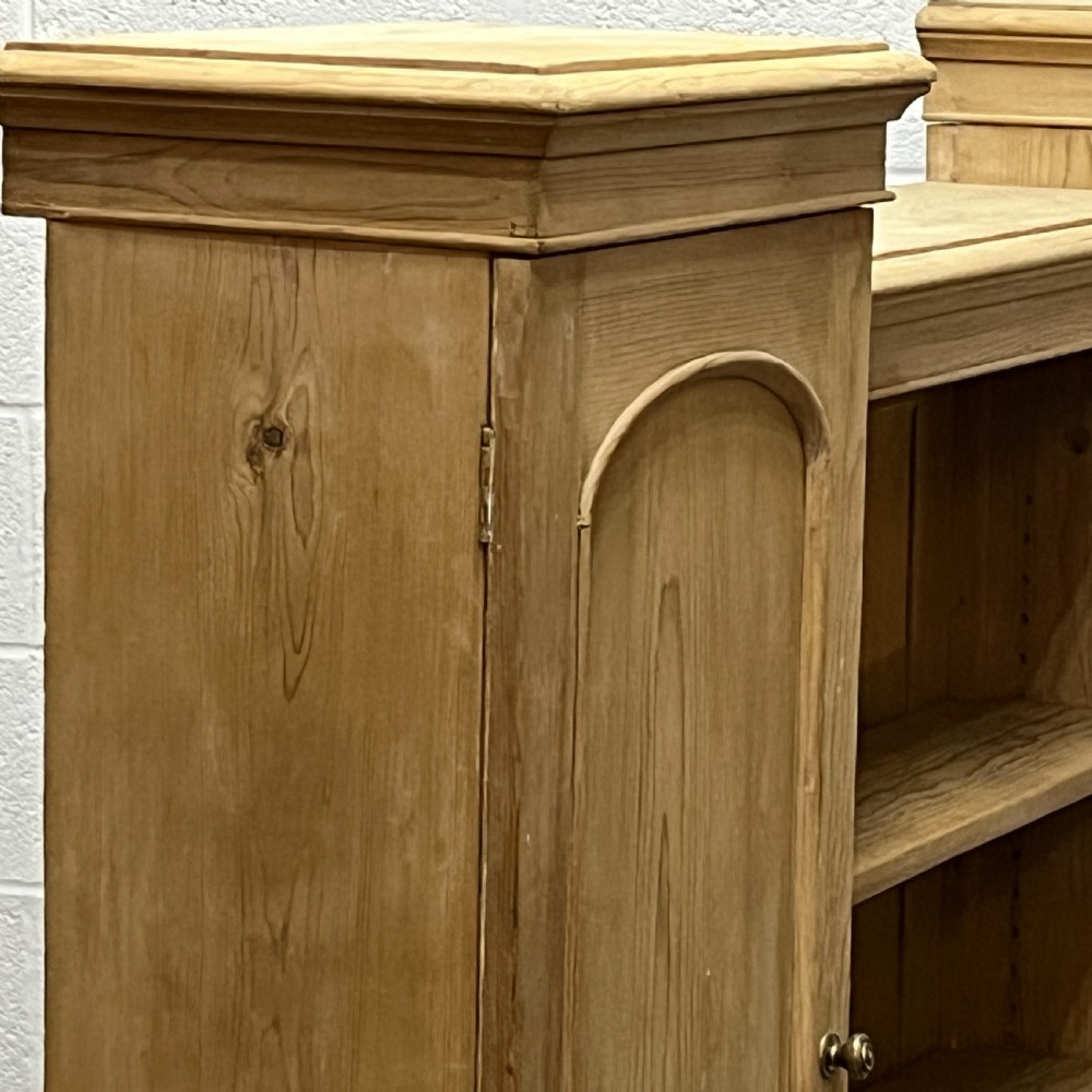 Victorian Pine Bookcase With Cupboard Doors View V