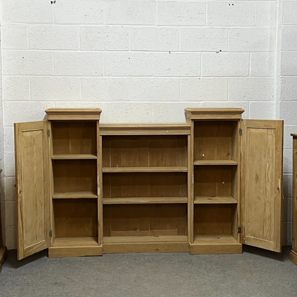 Victorian Pine Bookcase With Cupboard Doors View VII