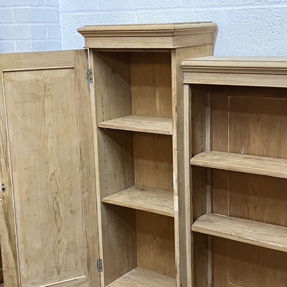 Victorian Pine Bookcase With Cupboard Doors View VIII