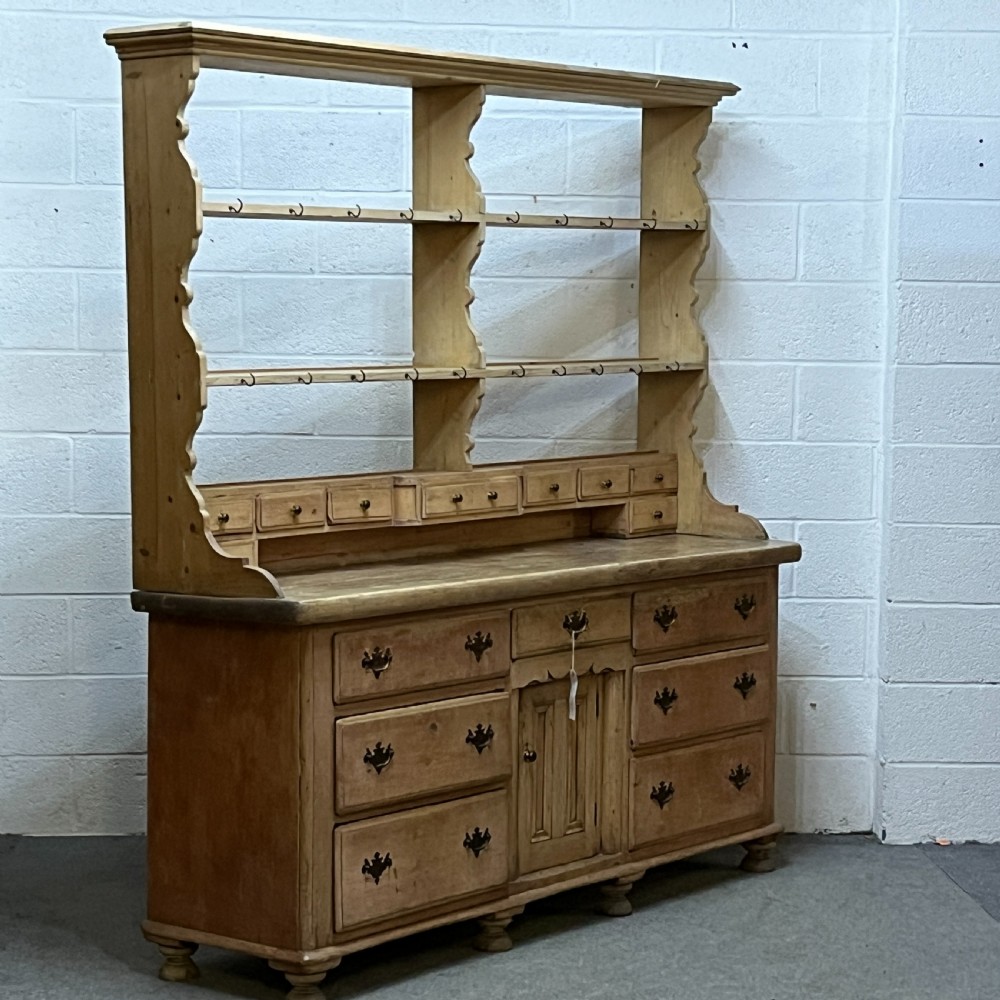 Large Edwardian Pine Dresser With Open Rack And Drawers View III