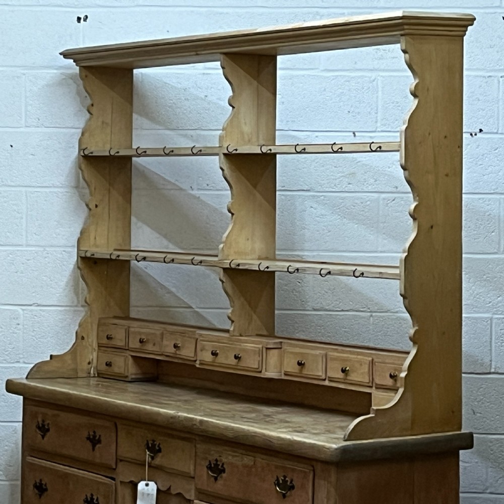 Large Edwardian Pine Dresser With Open Rack And Drawers View V