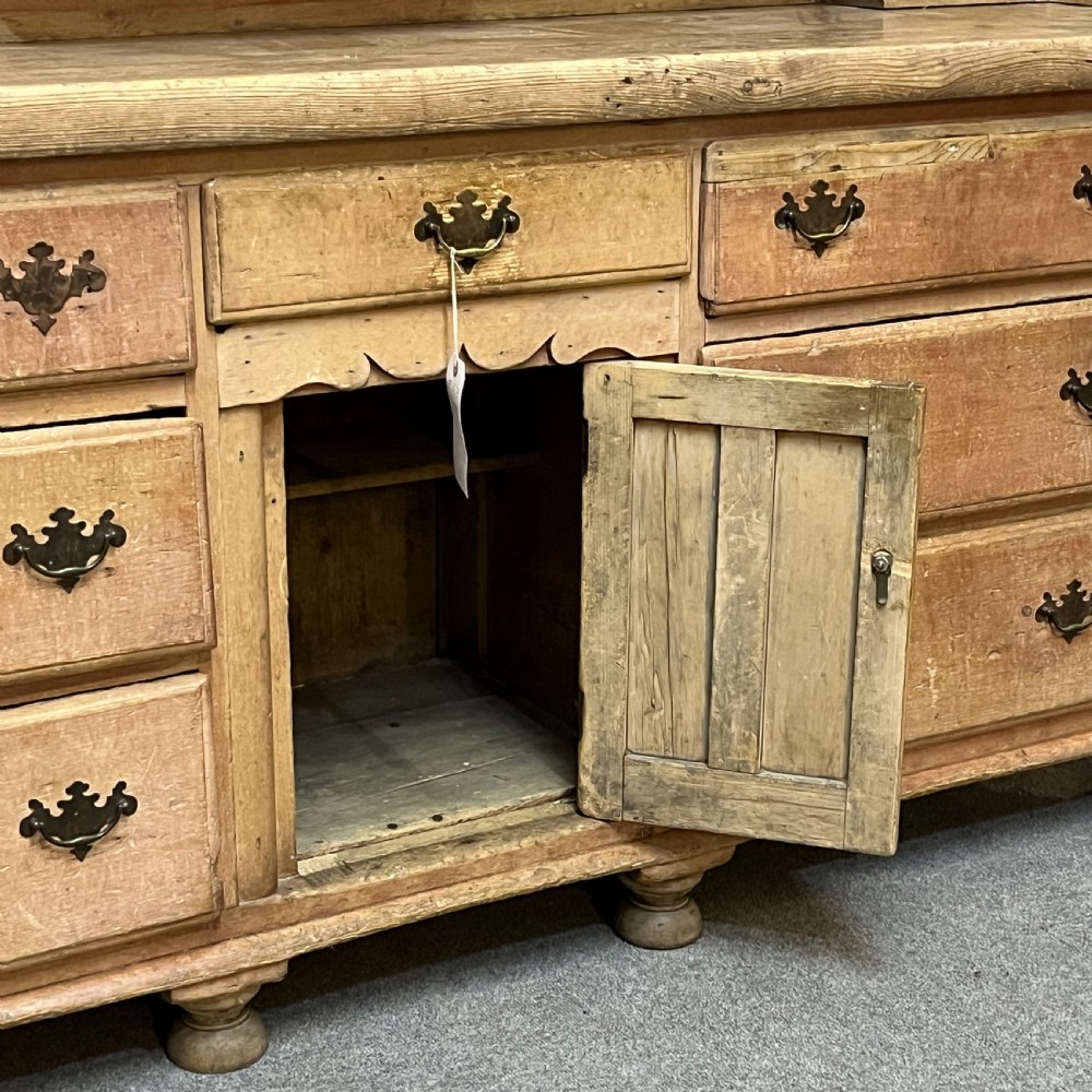 Large Edwardian Pine Dresser With Open Rack And Drawers View VI