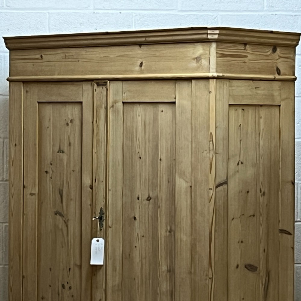 Small Double Antique Pine Wardrobe (Dismantles) View IV