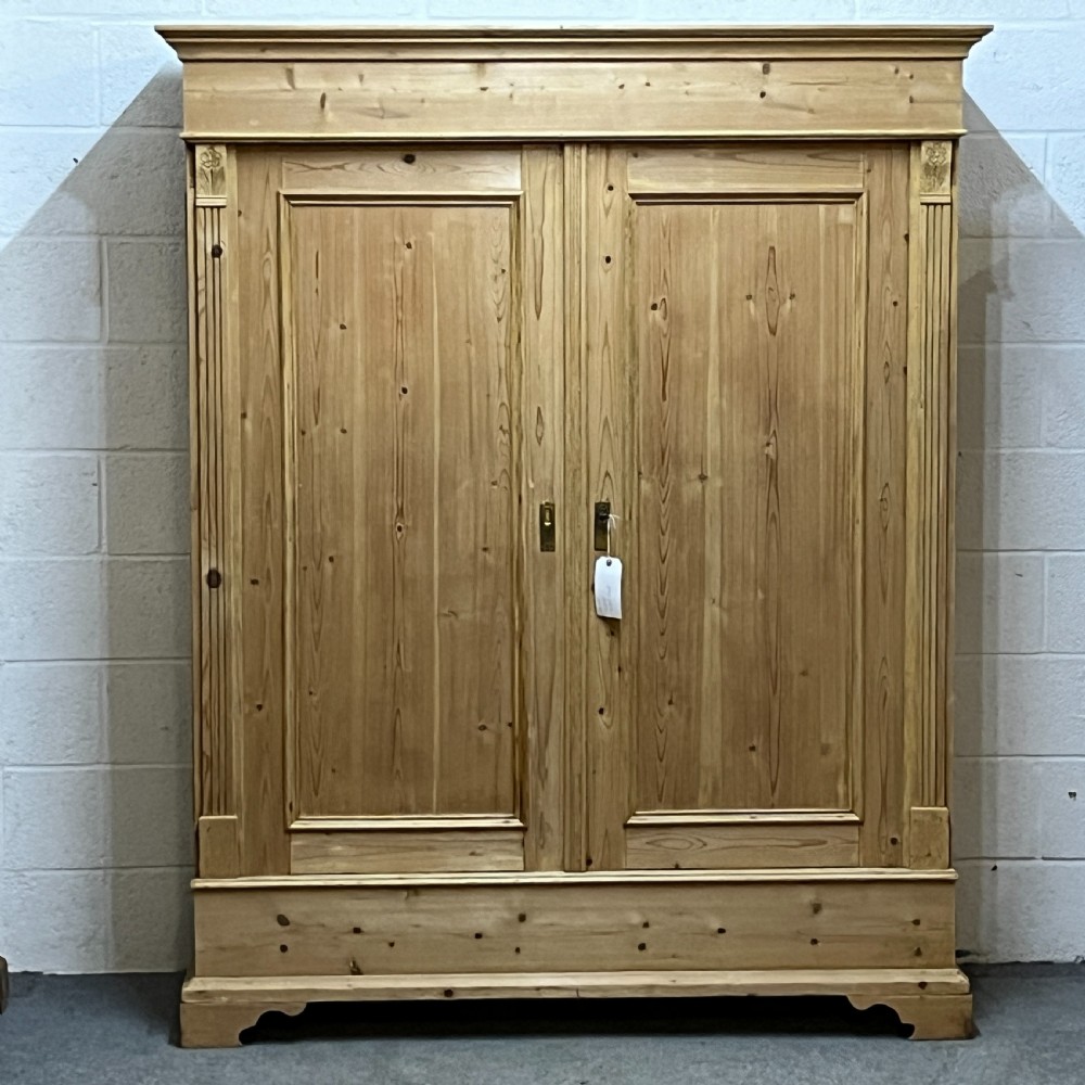 Double East German Antique Pine Wardrobe (Dismantles)