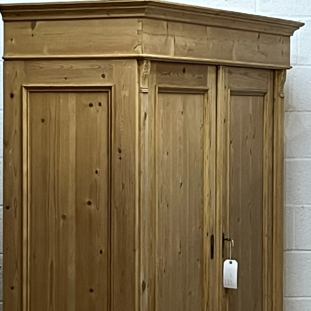 Double East German Antique Pine Wardrobe (Dismantles) View IV