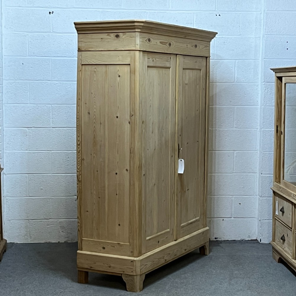 Large French Antique Pine Wardrobe (Dismantles) View II
