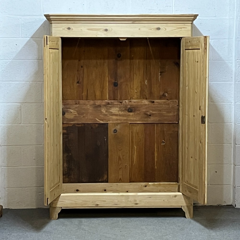 Large French Antique Pine Wardrobe (Dismantles) View VI