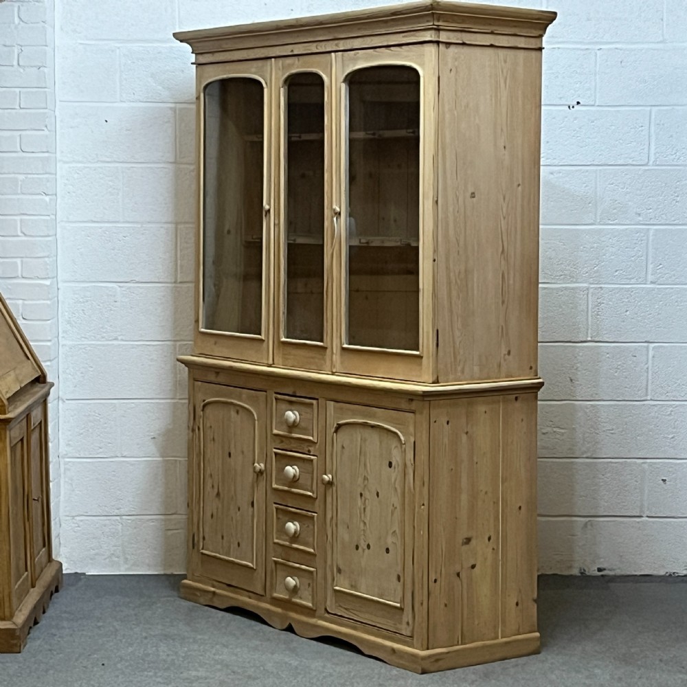 Large Antique Pine Glazed Dresser View II