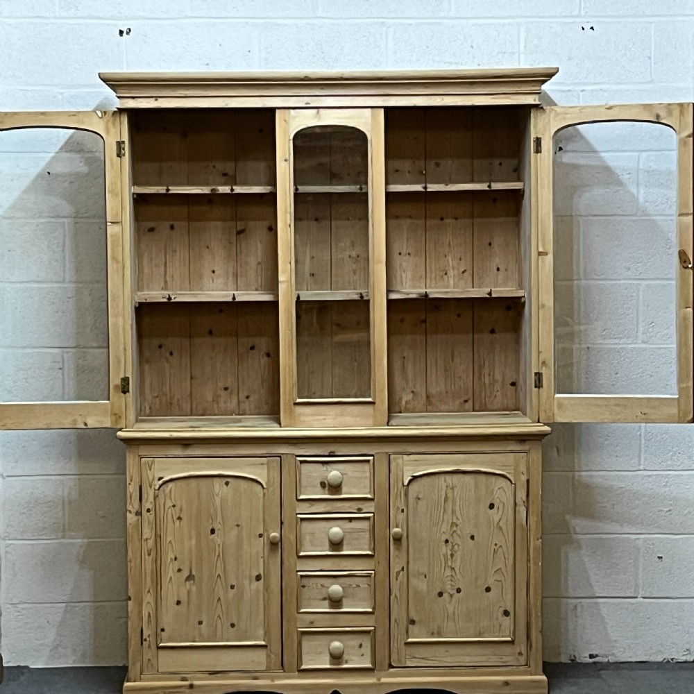 Large Antique Pine Glazed Dresser View IV