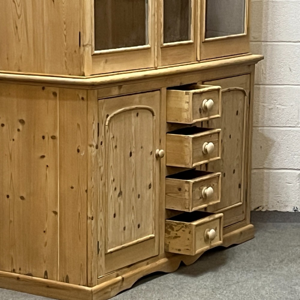 Large Antique Pine Glazed Dresser View VIII
