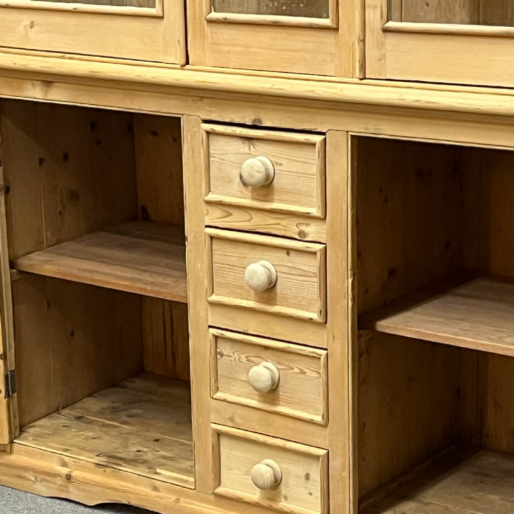 Large Antique Pine Glazed Dresser View X