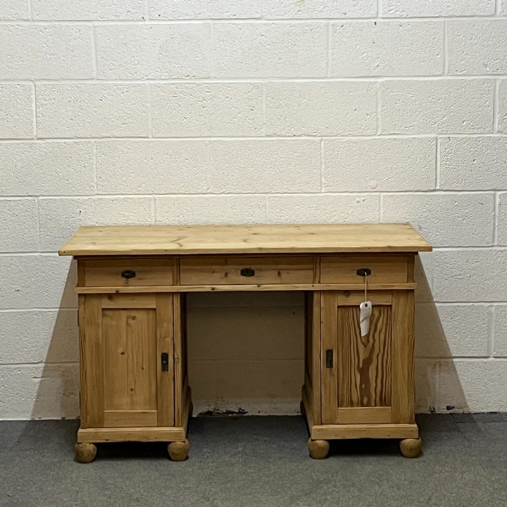 Antique Pine Pedestal Desk