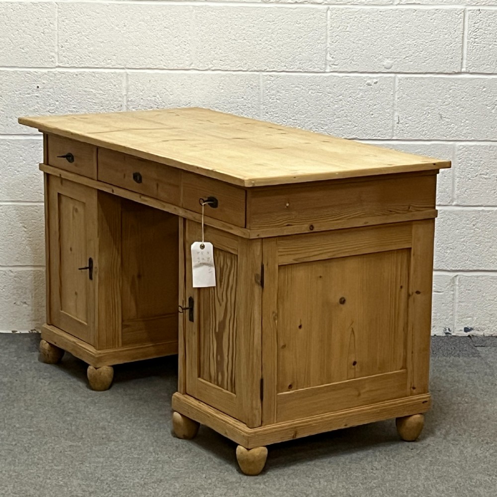 Antique Pine Pedestal Desk View III