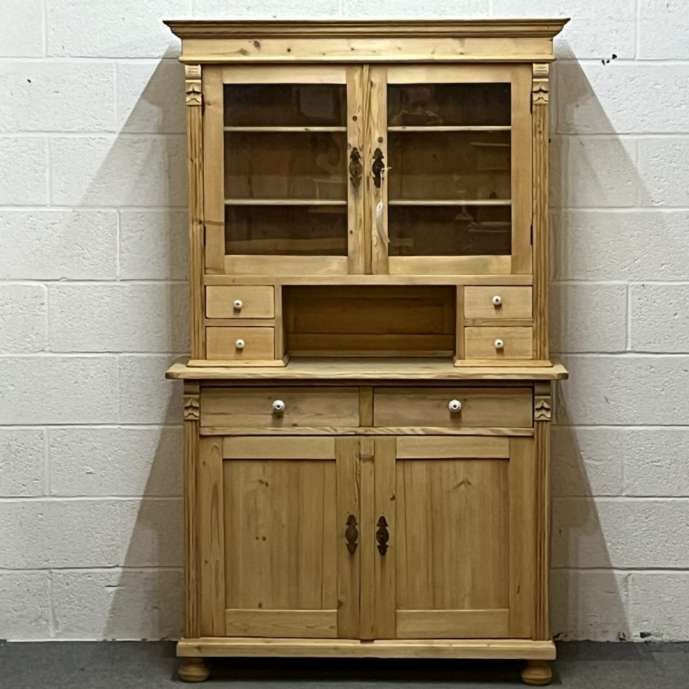 Partly Glazed Antique Pine Dresser