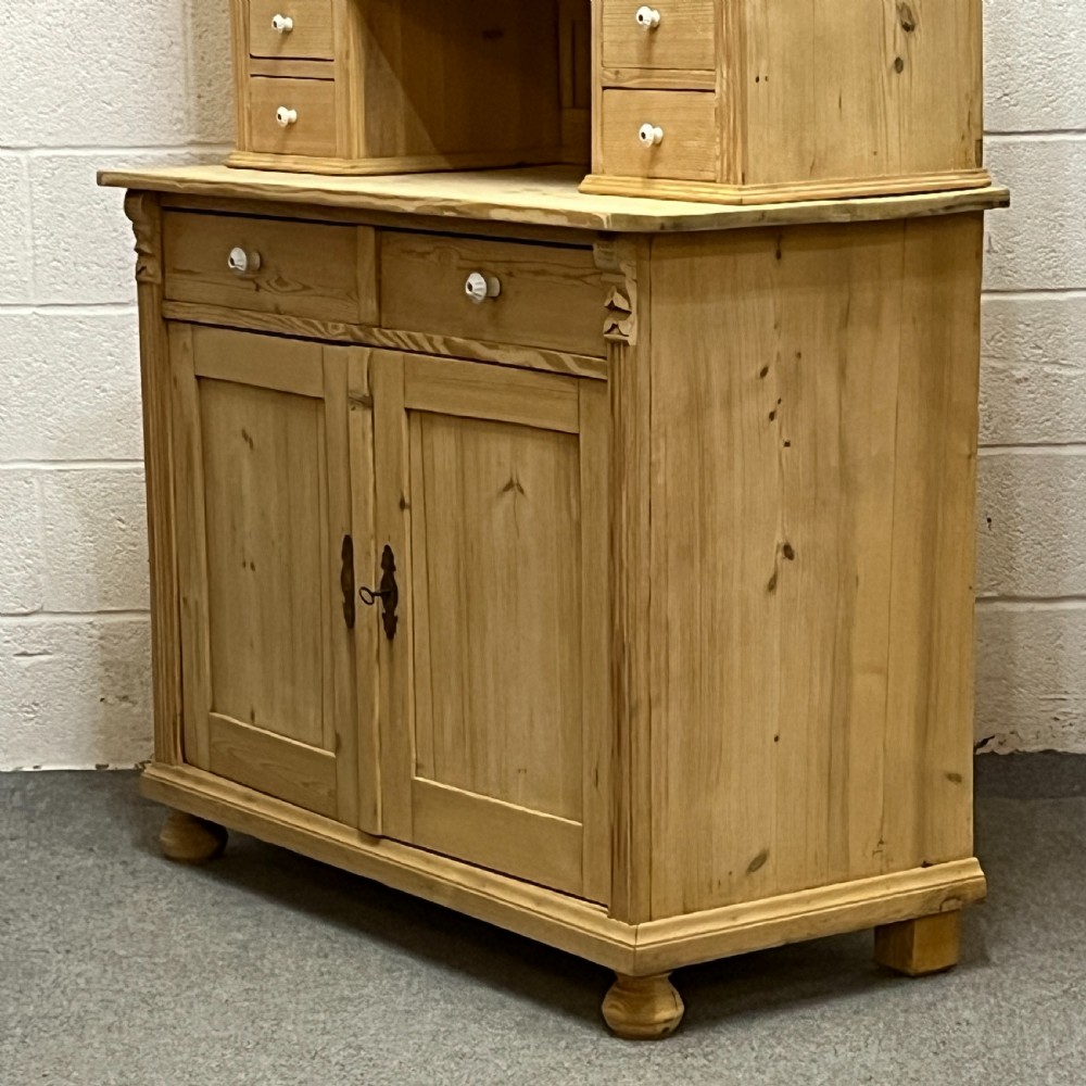 Partly Glazed Antique Pine Dresser View V