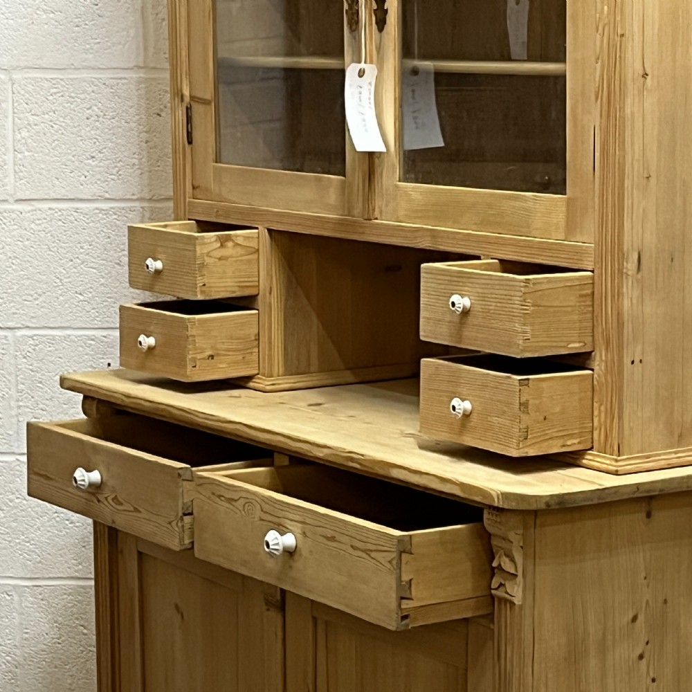 Partly Glazed Antique Pine Dresser View VI