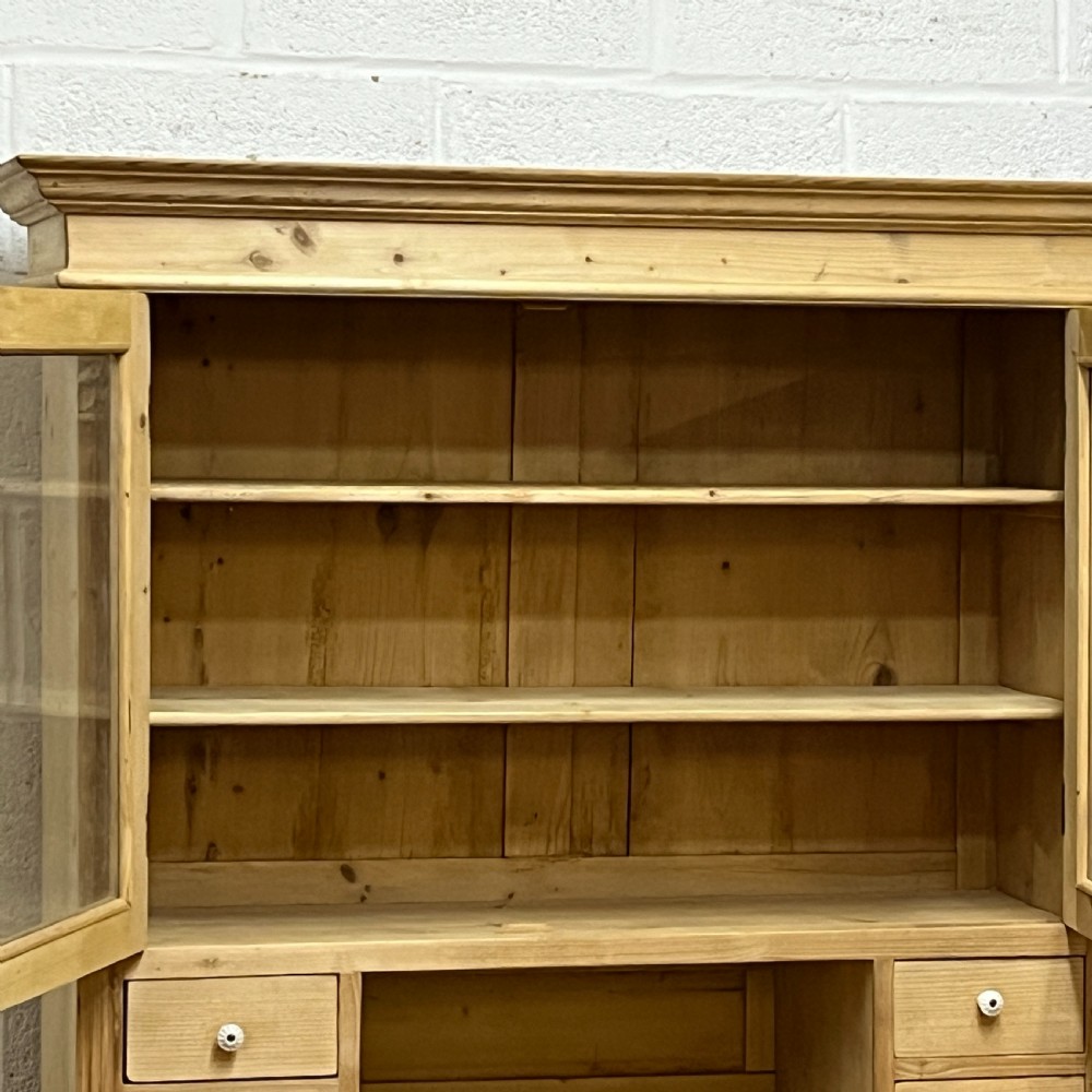 Partly Glazed Antique Pine Dresser View IX