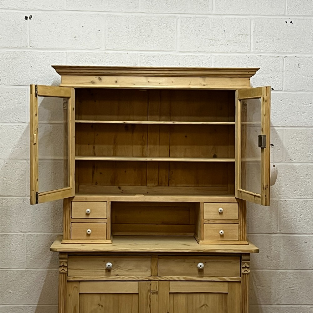 Partly Glazed Antique Pine Dresser View X