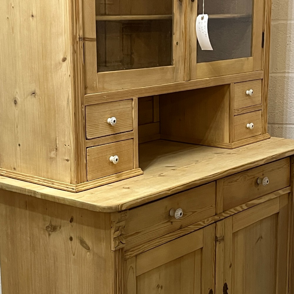 Partly Glazed Antique Pine Dresser View XI