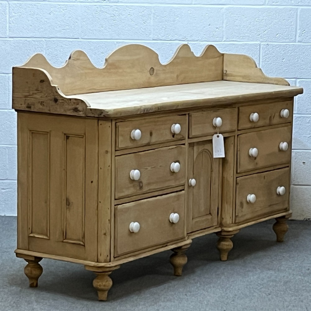 Large Victorian Pine Sideboard With Drawers View IV