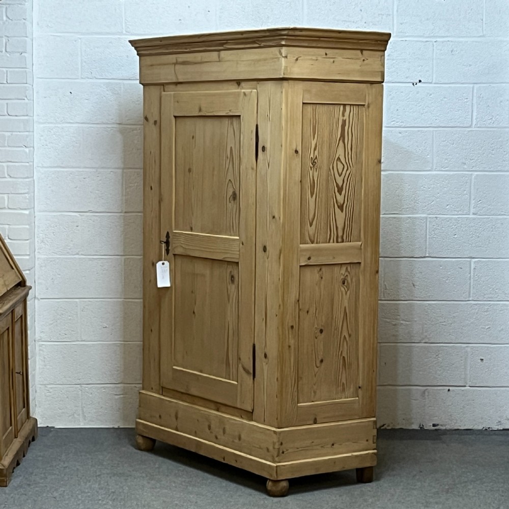 Antique Pine Single Door Wardrobe (Dismantles) View II