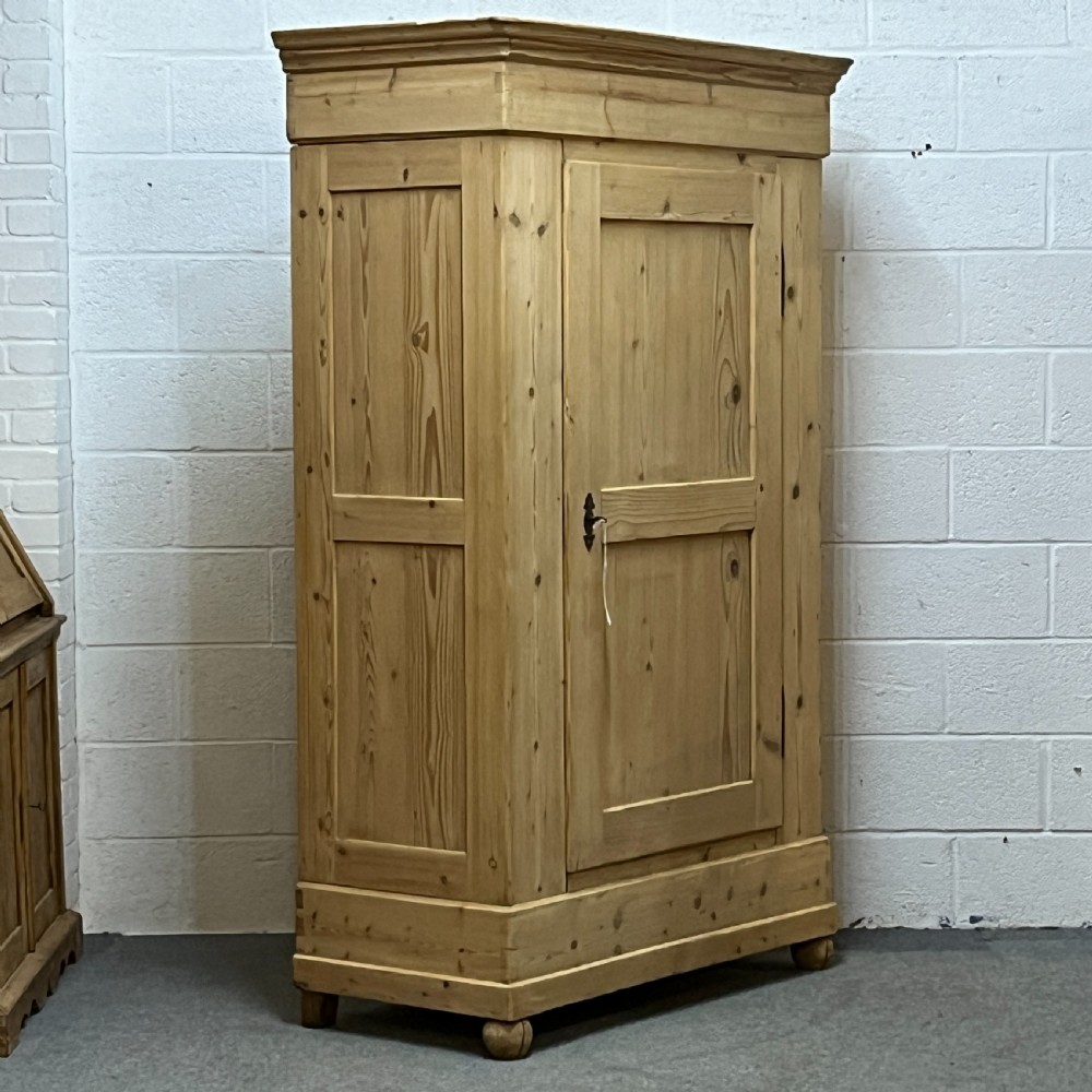 Antique Pine Single Door Wardrobe (Dismantles) View III
