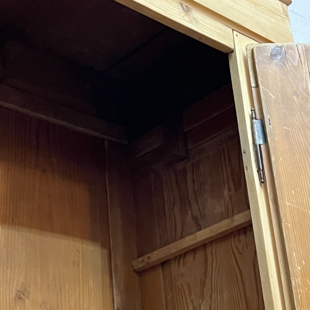 Antique Pine Single Door Wardrobe (Dismantles) View VIII