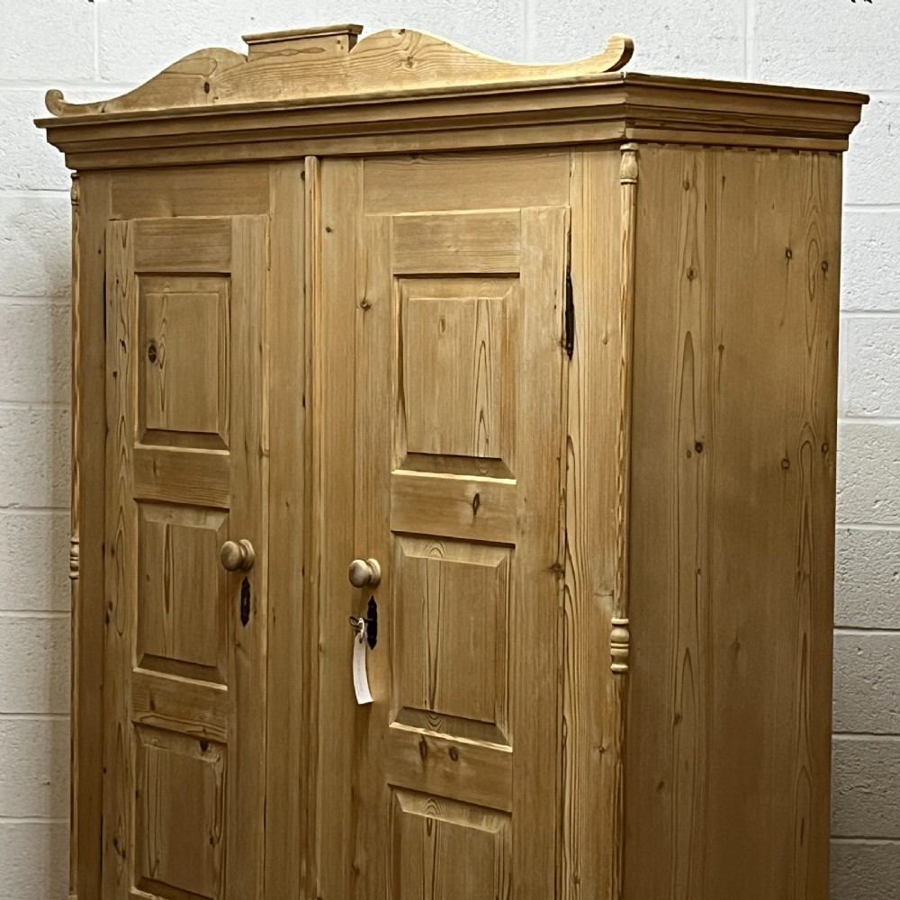 Large Antique Pine Wardrobe (Separates Into 2 Sections For Delivery) View IV