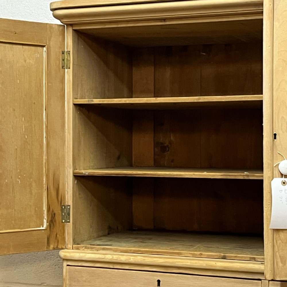 Stunning Tall Victorian Pine Linen Press With Drawers View IX