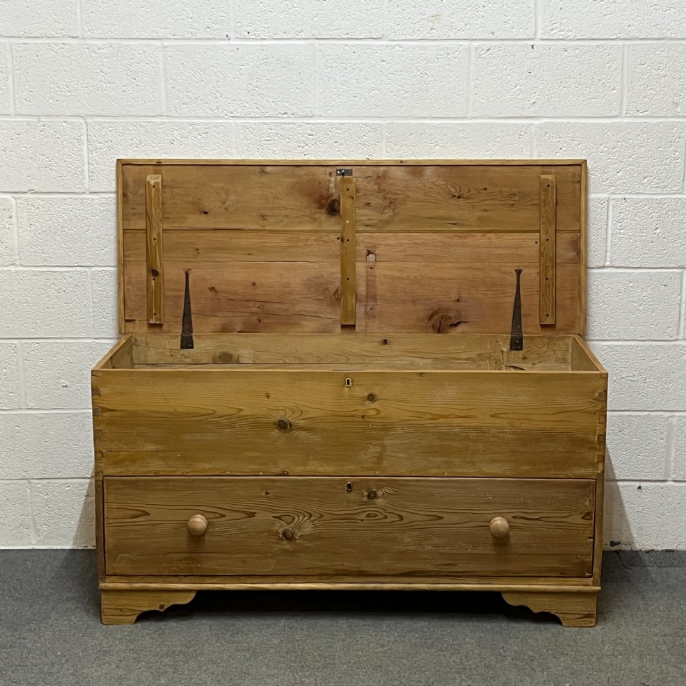 Very Large Antique Pine Mule Chest View II
