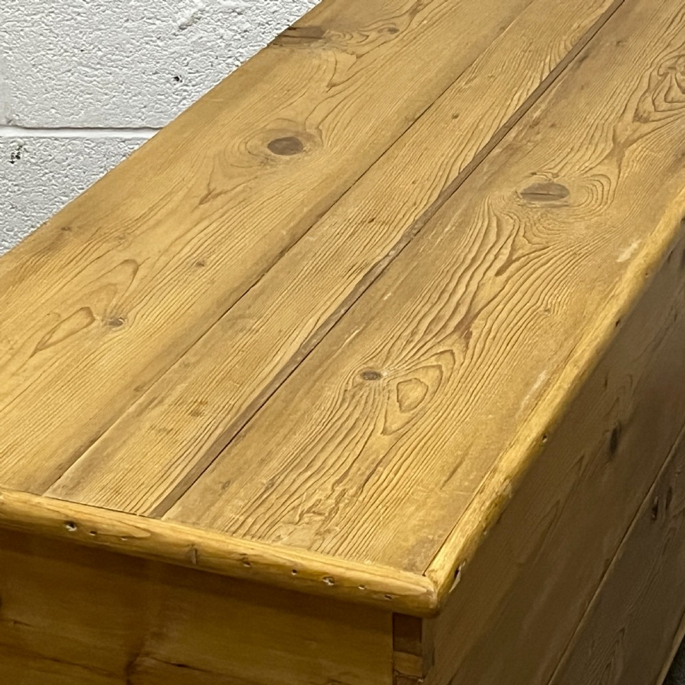 Very Large Antique Pine Mule Chest View XI