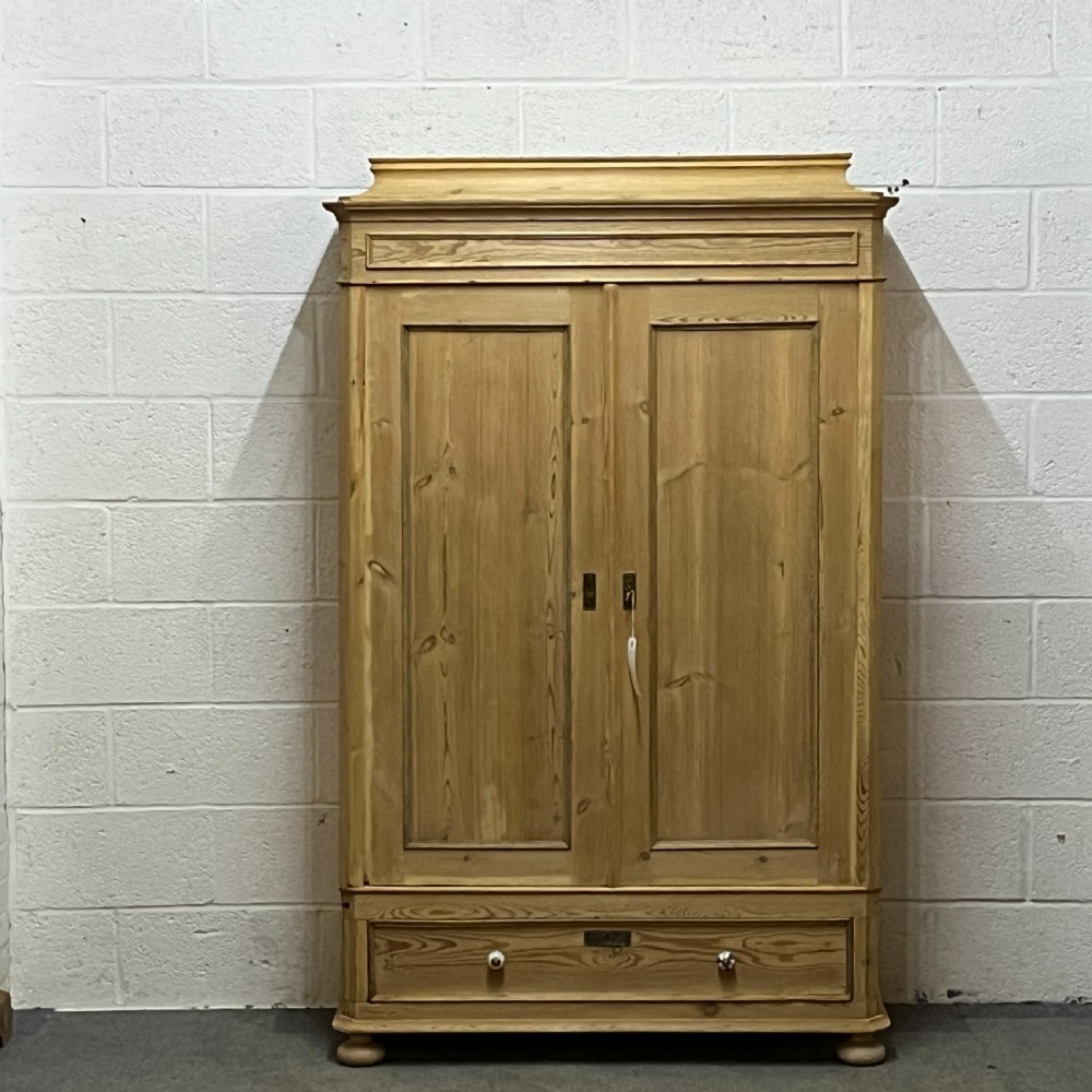 Tea Caddy Top Small Danish Antique Pine Wardrobe (Dismantles) 