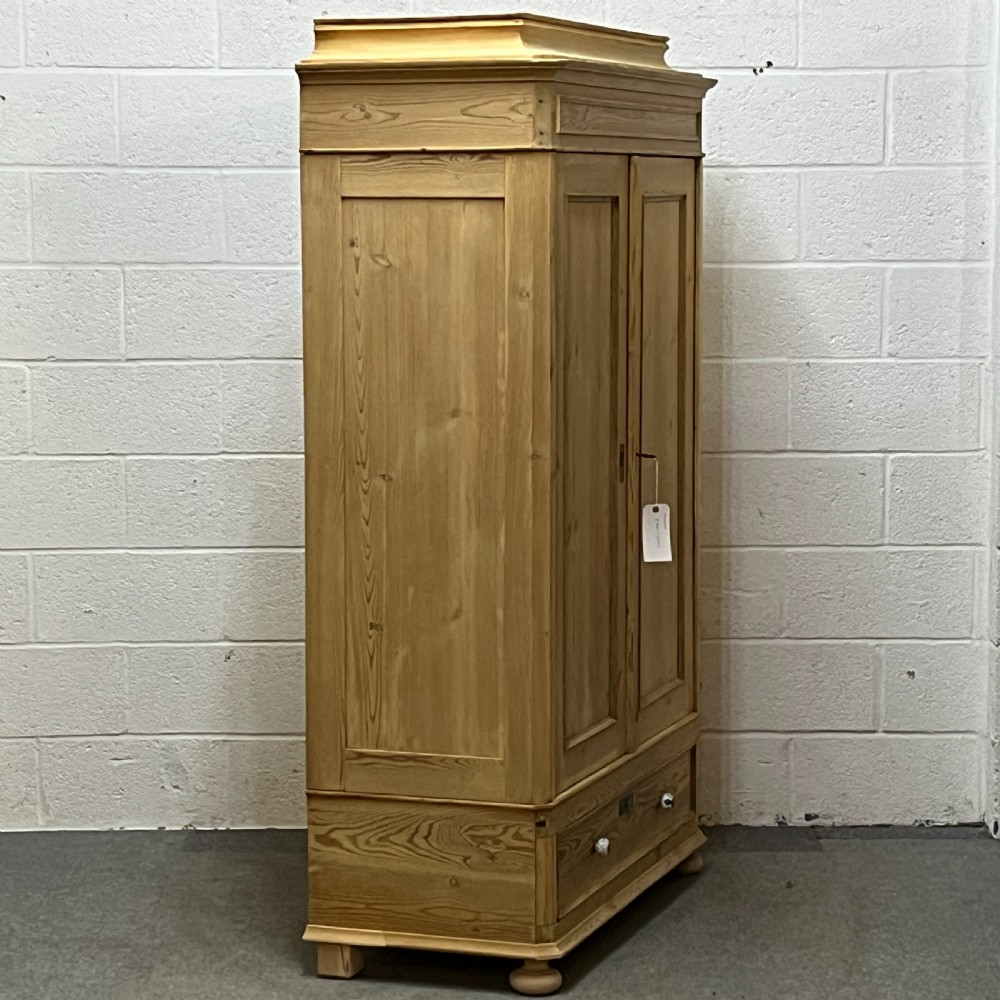 Tea Caddy Top Small Danish Antique Pine Wardrobe (Dismantles)  View IV
