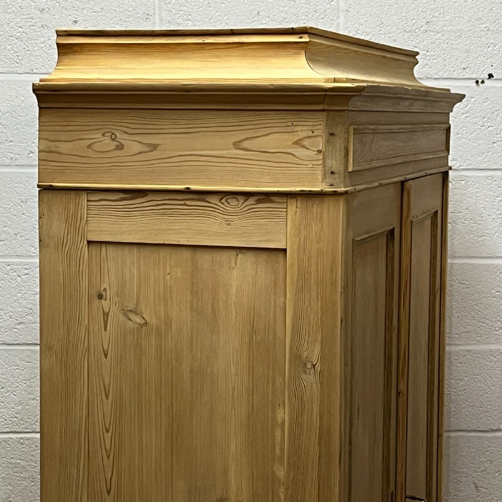 Tea Caddy Top Small Danish Antique Pine Wardrobe (Dismantles)  View V