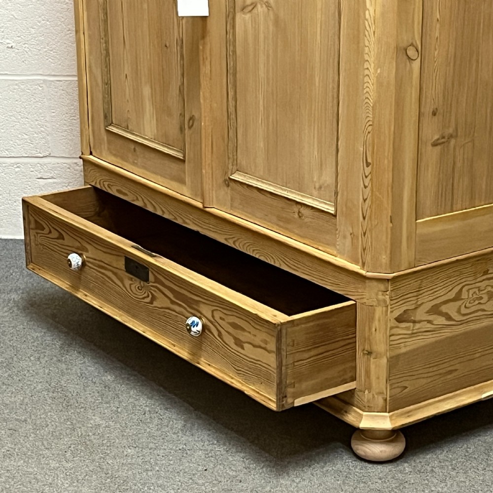 Tea Caddy Top Small Danish Antique Pine Wardrobe (Dismantles)  View VI