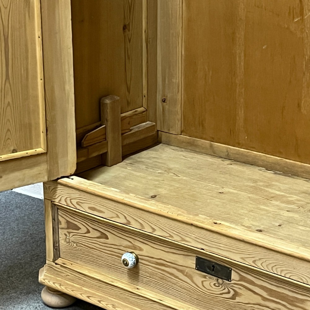 Tea Caddy Top Small Danish Antique Pine Wardrobe (Dismantles)  View X