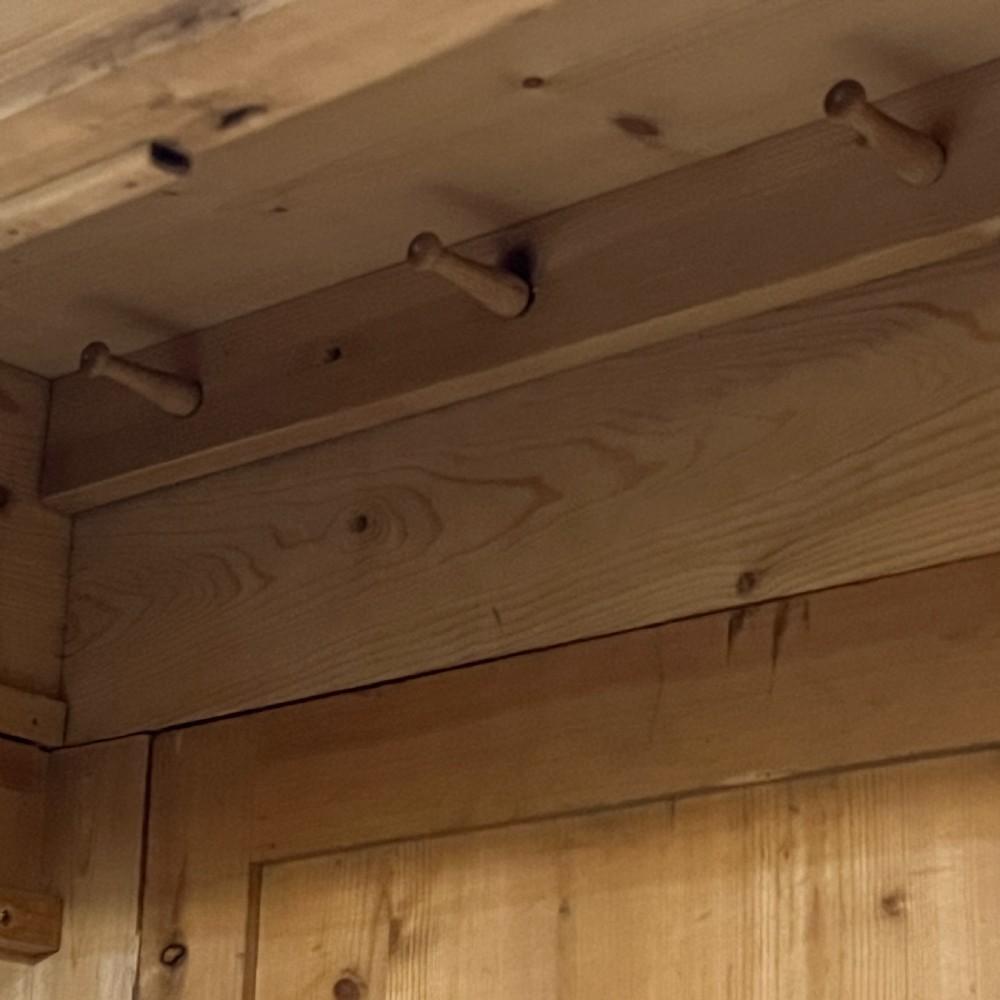 Handsome Antique Pine Double Wardrobe With Bottom Drawers (Dismantles) View X