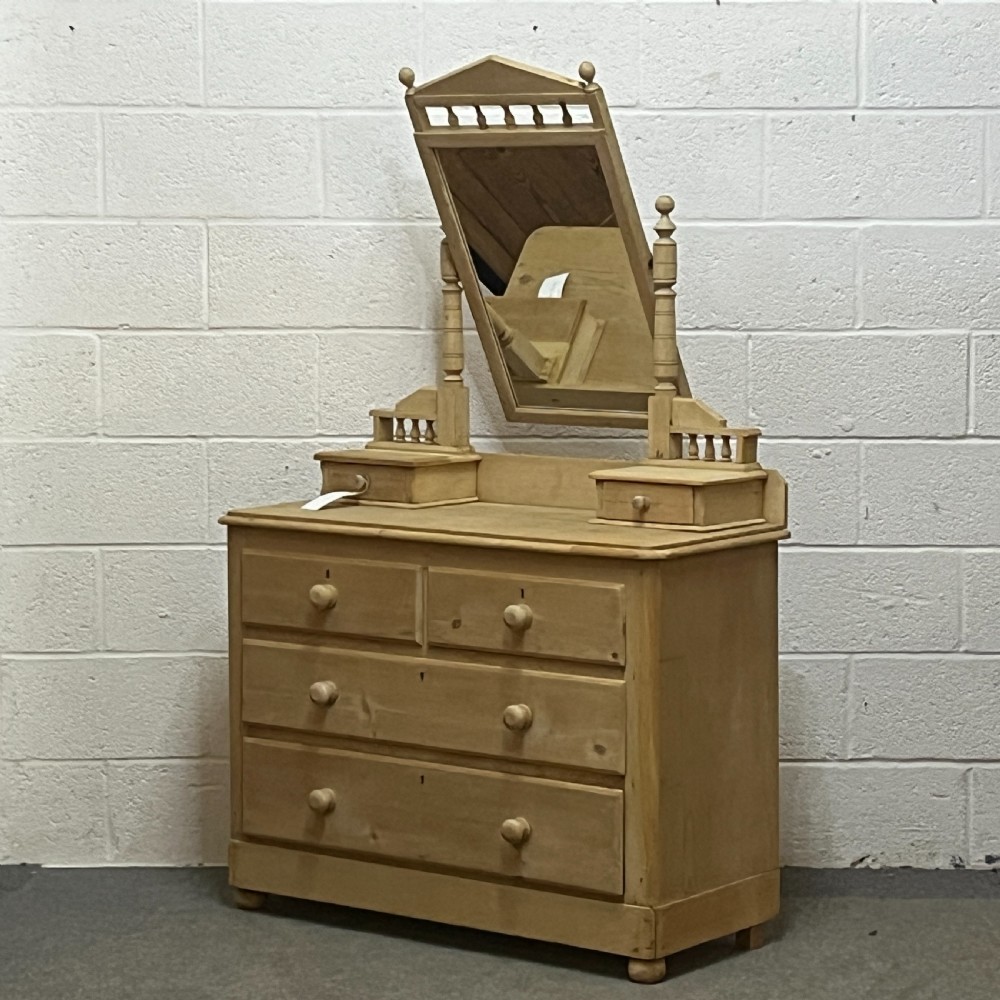 Victorian Pine Dressing Chest With Swivel Mirror View II