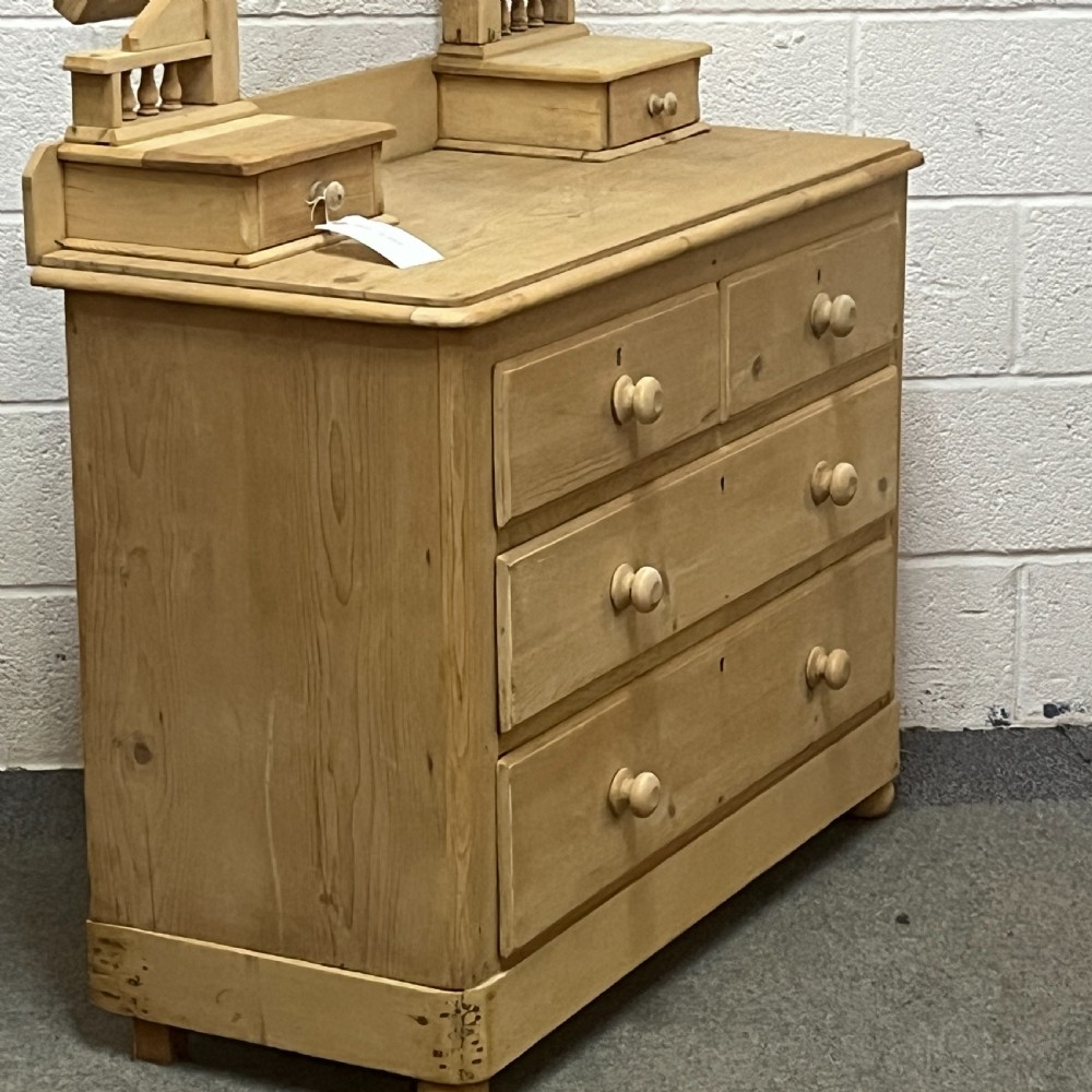 Victorian Pine Dressing Chest With Swivel Mirror View V