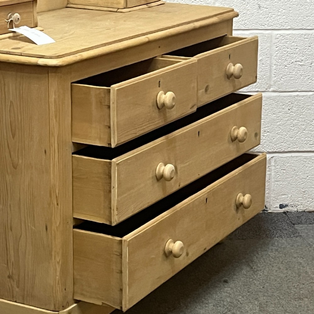 Victorian Pine Dressing Chest With Swivel Mirror View VI