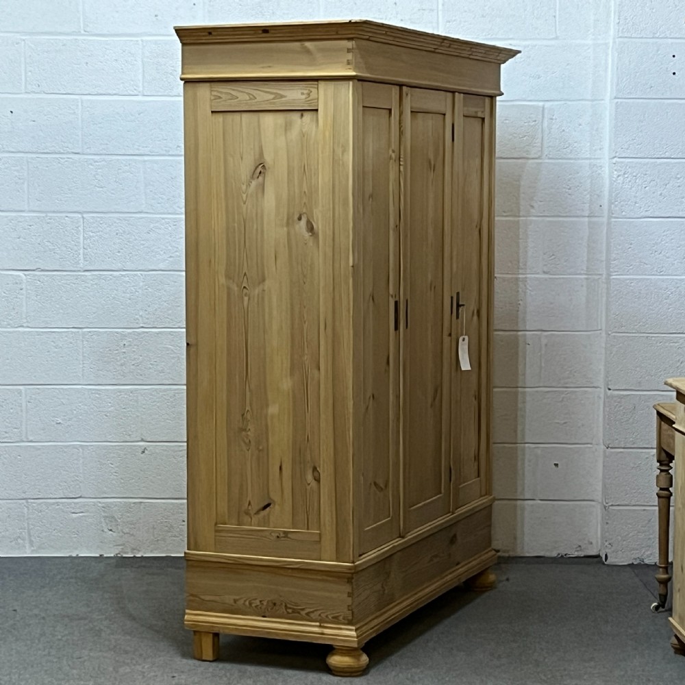 Antique Pine Triple Wardrobe (Dismantles) View III