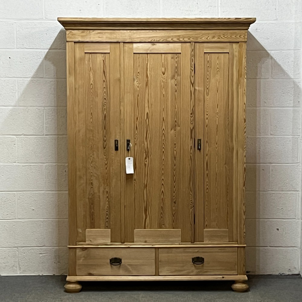 Small Triple 1930’s Pine Wardrobe Bottom Drawers (Dismantles)
