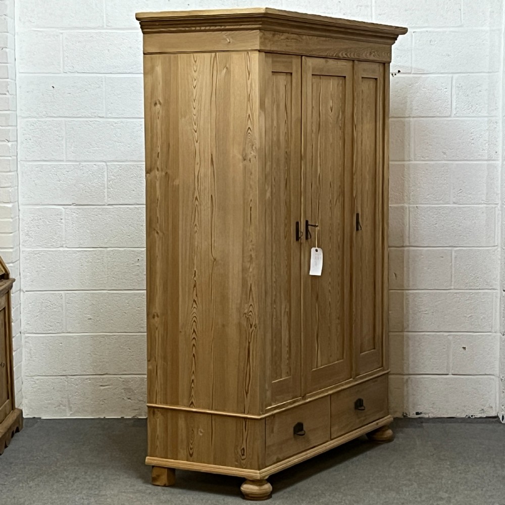 Small Triple 1930’s Pine Wardrobe Bottom Drawers (Dismantles) View VI
