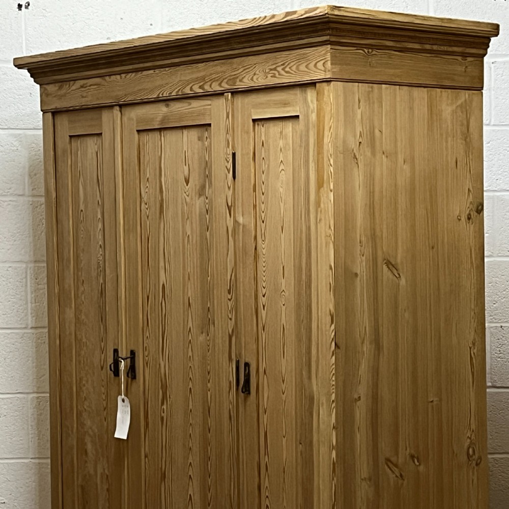 Small Triple 1930’s Pine Wardrobe Bottom Drawers (Dismantles) View VII