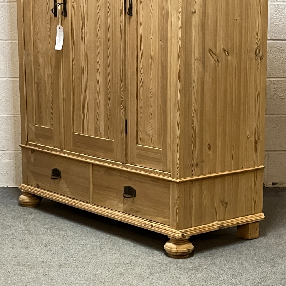 Small Triple 1930’s Pine Wardrobe Bottom Drawers (Dismantles) View VIII