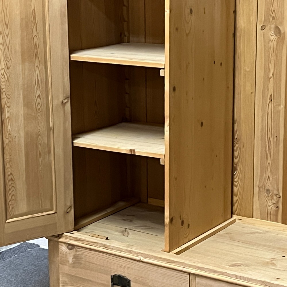 Small Triple 1930’s Pine Wardrobe Bottom Drawers (Dismantles) View X