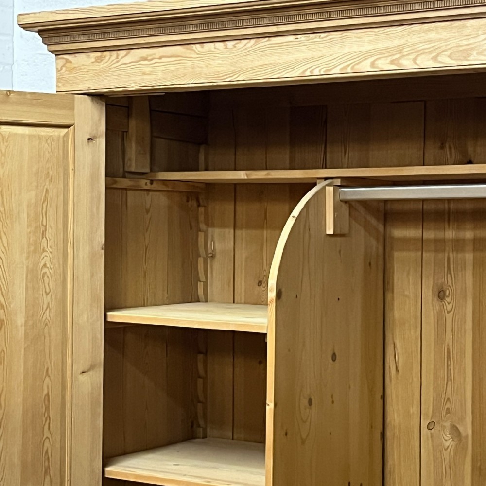 Small Triple 1930’s Pine Wardrobe Bottom Drawers (Dismantles) View XI
