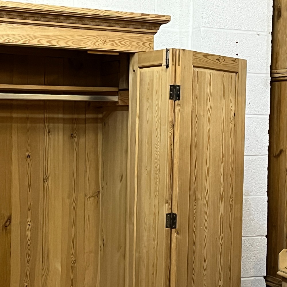 Small Triple 1930’s Pine Wardrobe Bottom Drawers (Dismantles) View XII