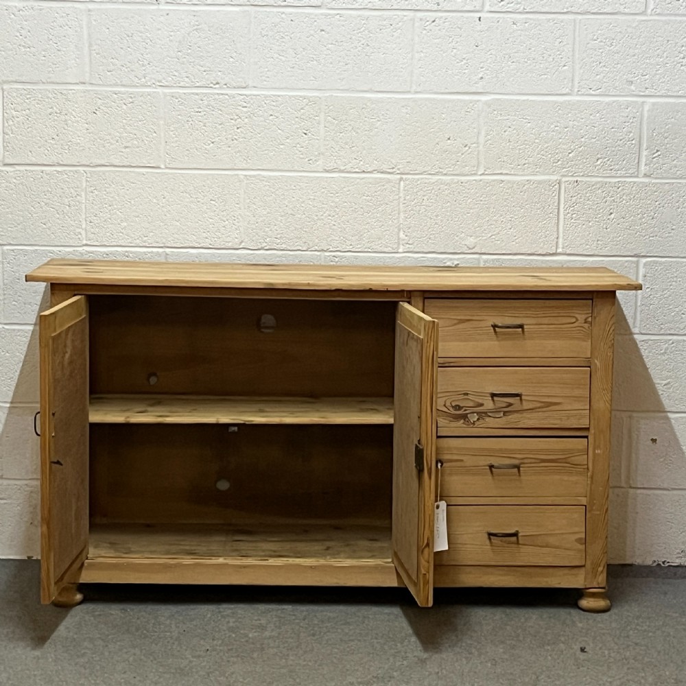 Large Old Pine 2 Door Sideboard With Drawers View II