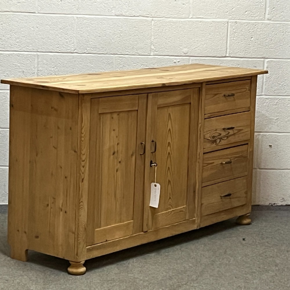 Large Old Pine 2 Door Sideboard With Drawers View III